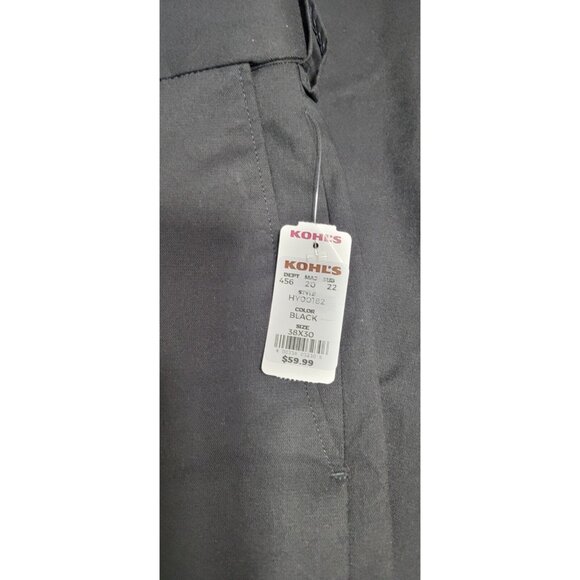 J.M. Haggar Men's Stretch Classic Fit Flat Front Suit Pants,BLACK, 38x30 HY00182 - Picture 7 of 12